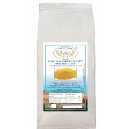 25 kg Farina Margherito/bidì Di Grano Duro Siciliano (molitura A Pietra)