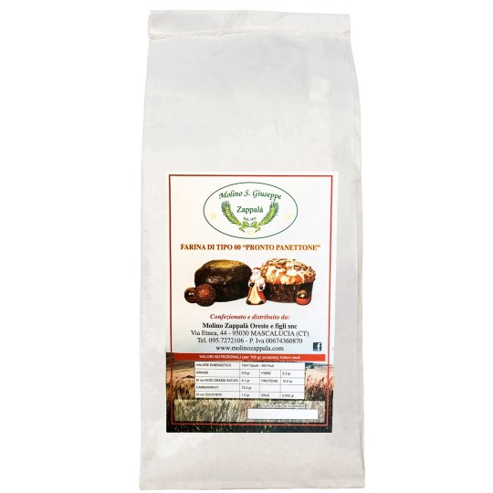 1 Kg  PRONTO PANETTONE Farina di grano tenero tipo 00 - Molino Zappalà