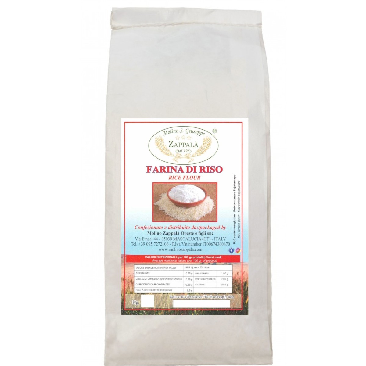 1kg Farina di Riso- Molino Zappalà